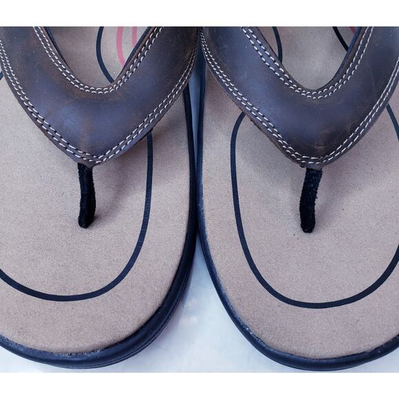 NWOT ORTHOFEET Eldorado Men\'s Size 12D Thong/Toe Post Sandals in Brown